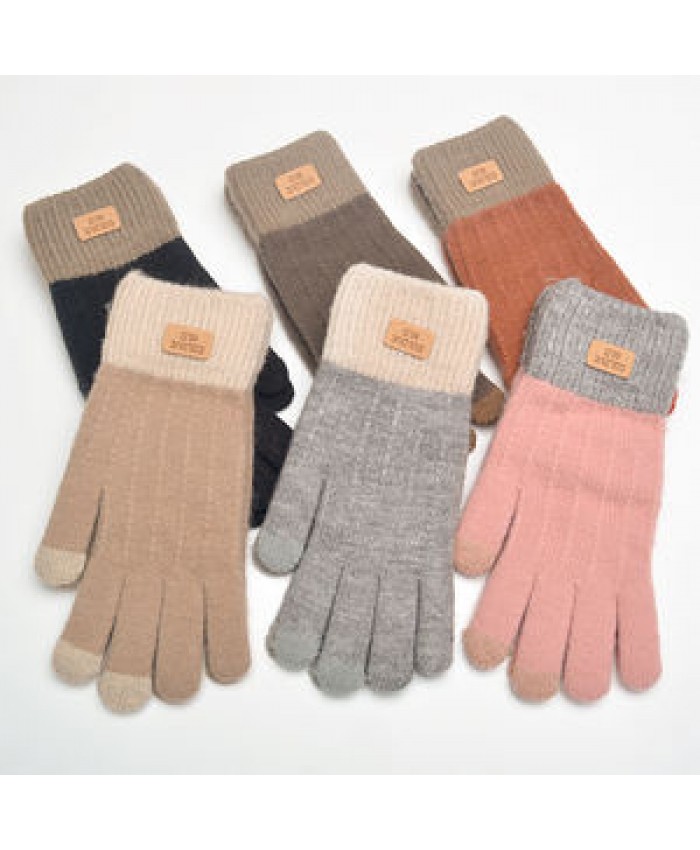 Custom China warm winter Gloves Touch Screen Mittens Knitted Velvet Christmas Magic Fashion Acrylic Gloves & Cashmere Mittens