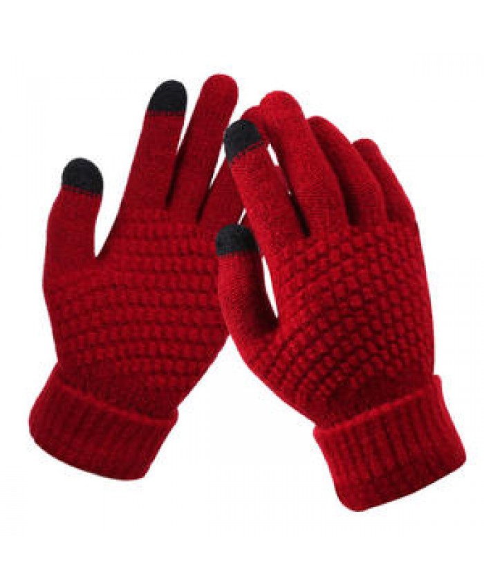 Gloves & Mittens Customize Acrylic Winter Touchscreen Magic Gloves Women Men Warm Stretch Knitted Wool Mittens ScreenAcrylic Gl