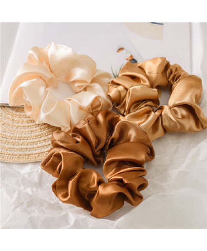 1PC Satin Silk Solid Color Scrunchies Elastic Hair Bands New Women Girls Hair Accessories Ponytail Holder Silk Hair Scrunchies