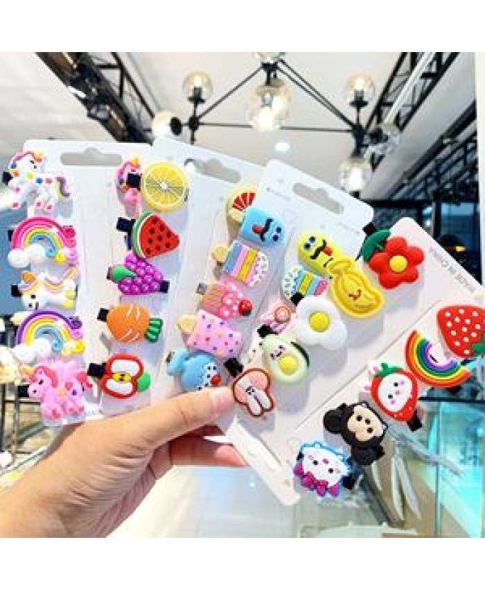 Cute Unicorn cartoon Hair accessories fruit princess flog animals mermaid butterfly hair Clip for Girls