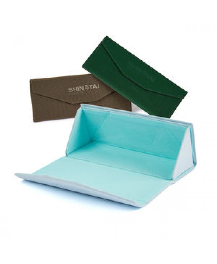 Eyewear Fashion PU Leather Folding Triangle Sunglasses Box Optical Glasses Packing Case Custom Logo Handmade Eyewear Cases
