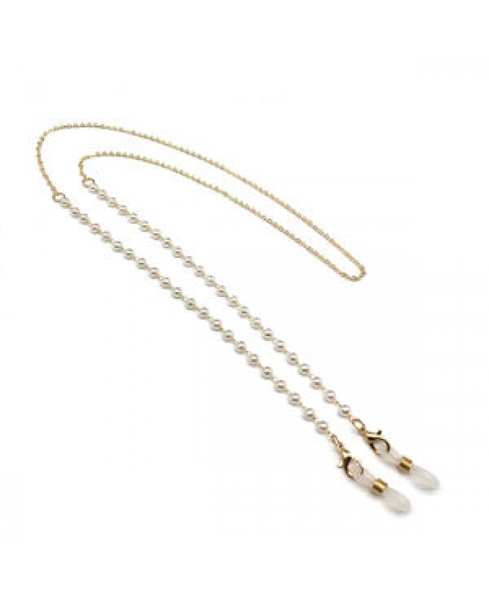Eyewear Accessories Gold Bead Chain For Sun Glasses Rope Necklace Pearl String Eye Glasses Eyeglasses Sunglasses Chain With Hook