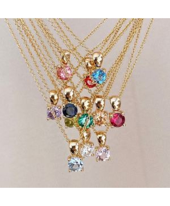 Gemnel custom sterling silver colors birthstone rhinestone crystals gemstones rainbow diamond pendants charm necklace jewelry