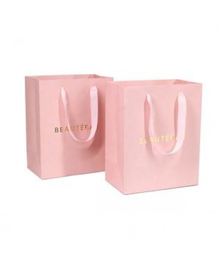 Luxury Ribbon Handle Boutique Shopping Packaging Customized Printed Euro Paper Gift Bags With Logo