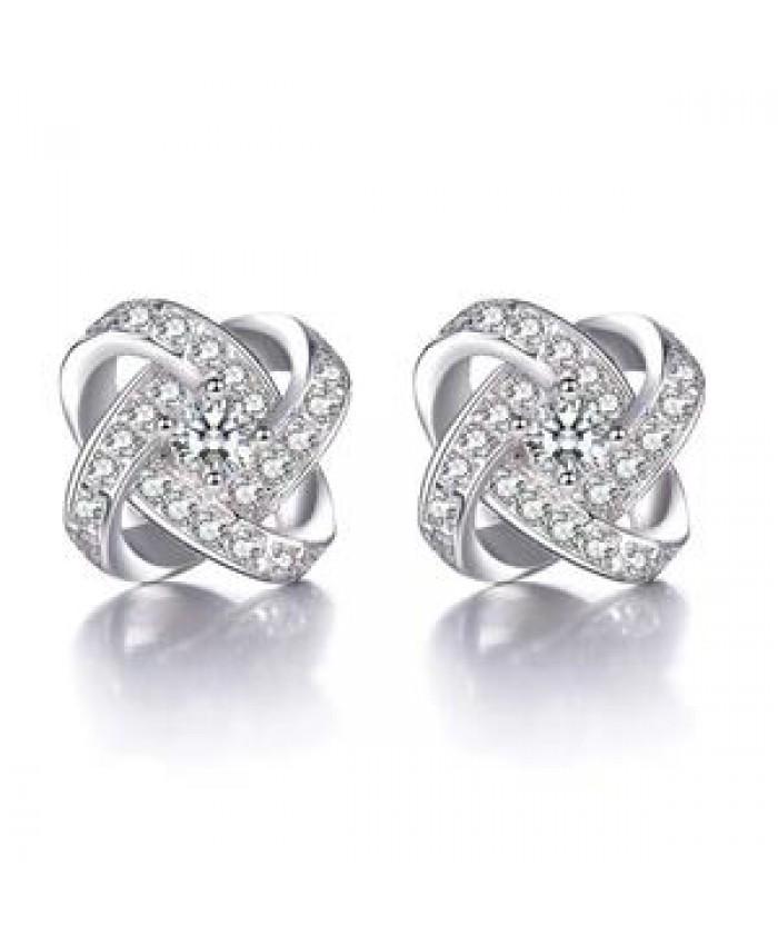 925 stamp Silver Color Purple Crystals Earrings for Women Korean Simple style Wild Temperament Personality Jewelry Supplier