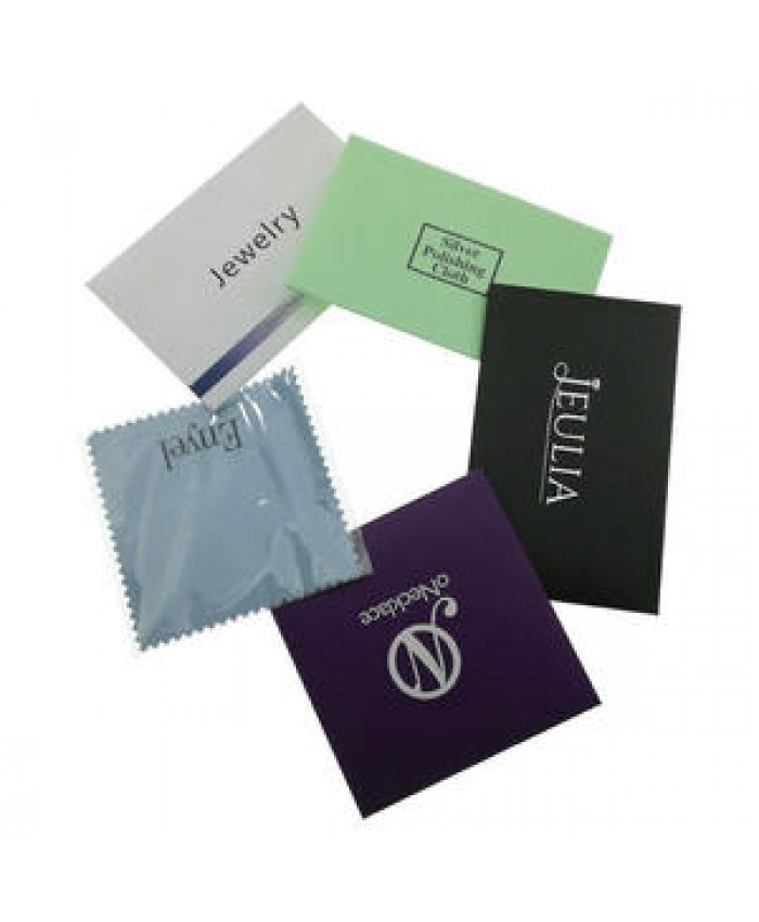 Jewelry Eco Friendly Gold Plated Personalized Custom Embossed Logo Soft Suede Microfiber Cleaning Polish Jewelry Cloth With Envelope