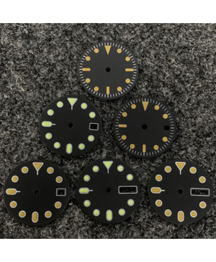 28.5mm Vintage Watch Dial Fit Skx 007 NH35 NH36 NH38 Japanese Movement Repair Parts Tools Watch Accessories Luminous