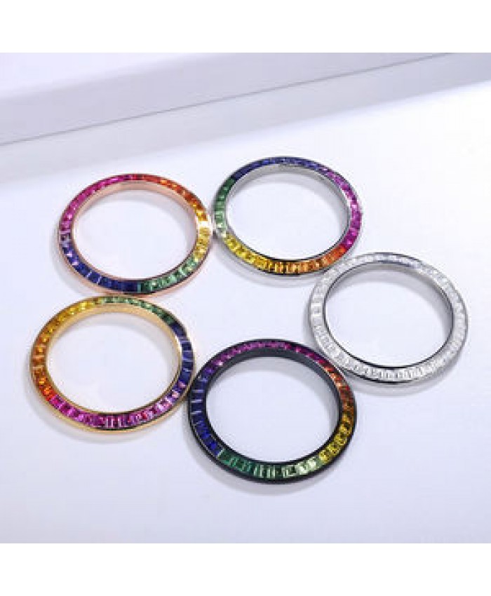 WYGICOO Custom Bisel Reloj Sloping Replace Custom Fake Diamond Moissanite Watch Bezel Insert Parts Ring For Watch Accessories