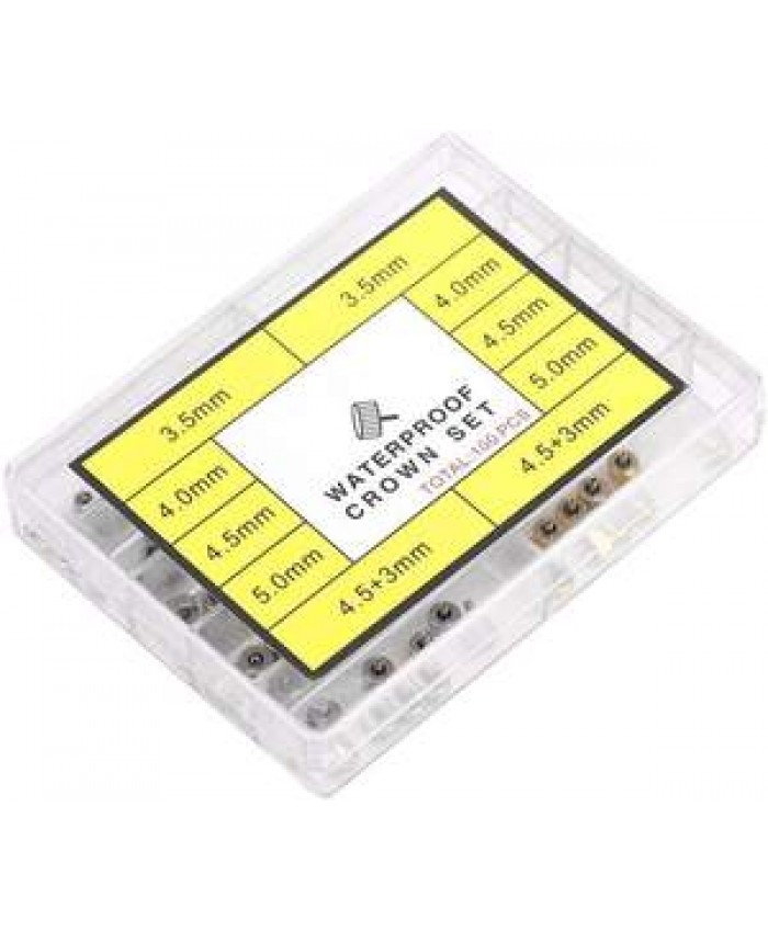 100pcs Waterproof Watch Crown Parts Replacement Flat Head Watch Accessories Repair Tool Kit for Watchmaker