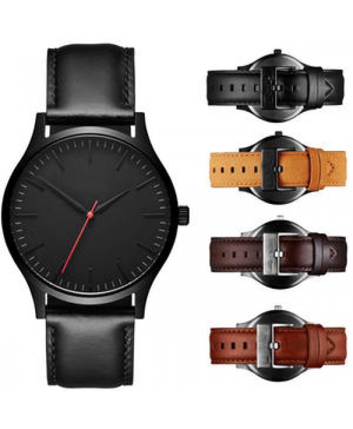 7 Colors Top Brand Simple Classic Quartz Men Ladies Leather Wristband Watch