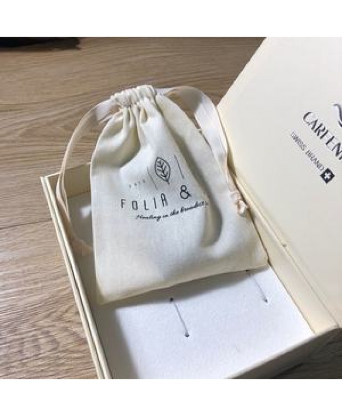 Custom Logo Printed Cotton Linen Candle Soap Pouch Eco Friendly Gift Drawstring Bag