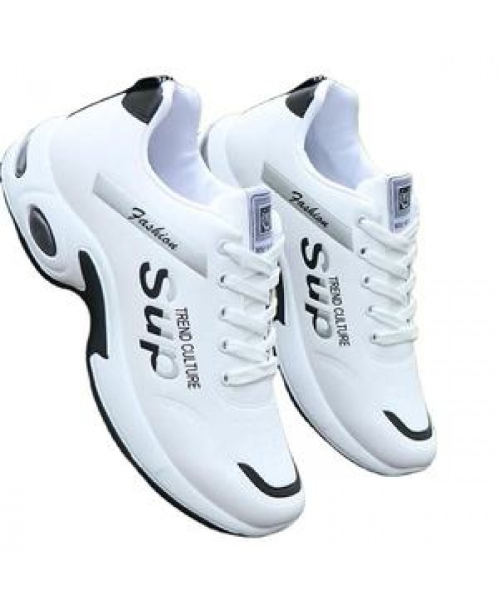 Manufacturers wholesale men's leather PU waterproof sports students running casual white shoes
