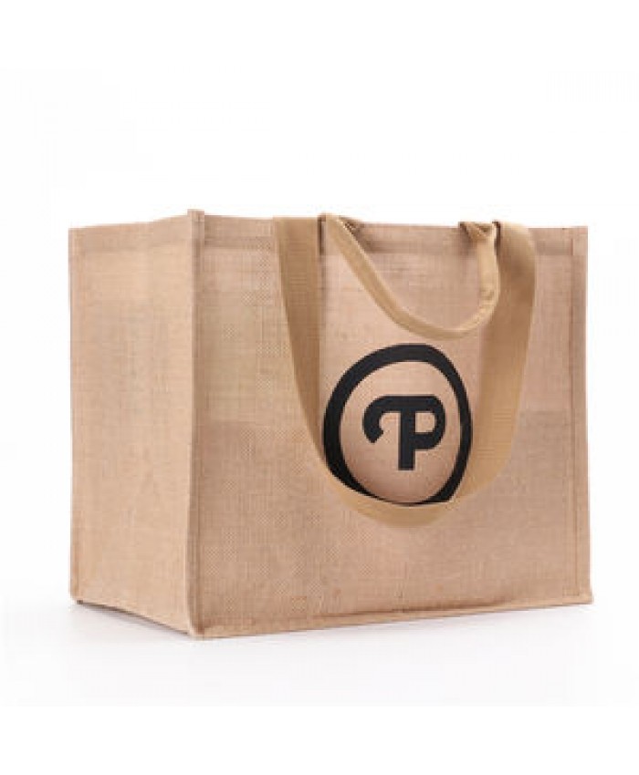 Reusable and Eco-friendly Jute bag custom logo printing hessian bag heavy duty beach tote bag