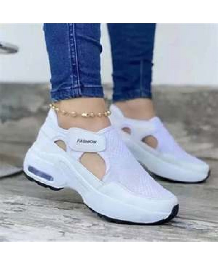 Women Fashion Vulcanized Sneakers Platform Solid Color Flats Ladies Shoes Casual Breathable Wedges Ladies 2021 Walking Sneakers
