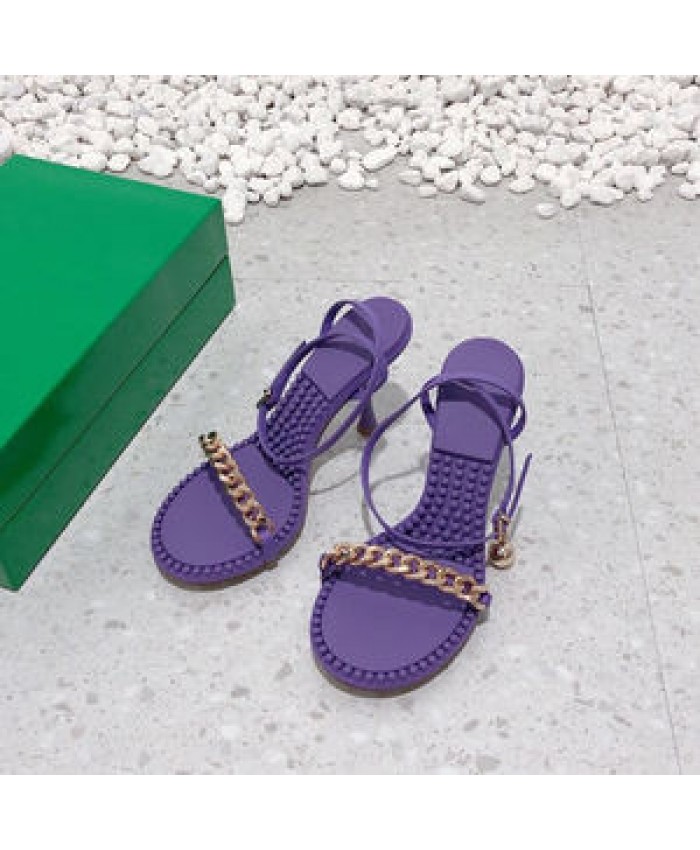 Brand women's massage sole chain thin heel sexy party performance high-heeled shoes