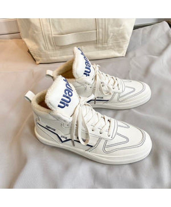 Winter Warm Plush Men Sport Skateboard Casual Shoes Fashion INS Style Sneakers for Men