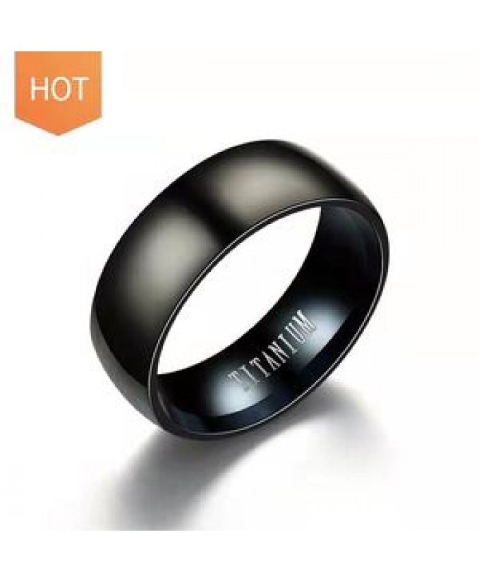 Lancui Wholesale Fashion Jewelry Custom Logo Finger Anillos Titanium Steel Mens Black Rings