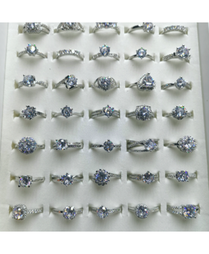 Wholesale mixed-batch wedding engagement ring, copper plated white K gold mosan diamond ring