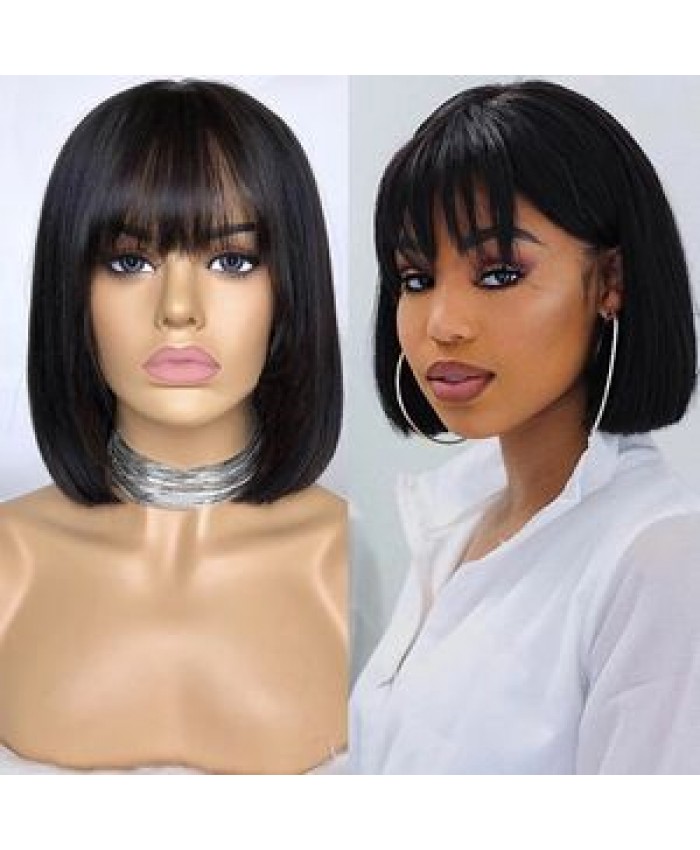 Wig Wigs Fashion Design 8 Inch Peruvian Human Hair Lace Front Closure Short Bob Wig Wholesale Straight Human Hair Bob Peruvian Wigs