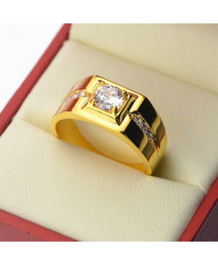 Gentleman Temperament Plated 24K Gold/Silver Ring For Men Wedding Rings Gold