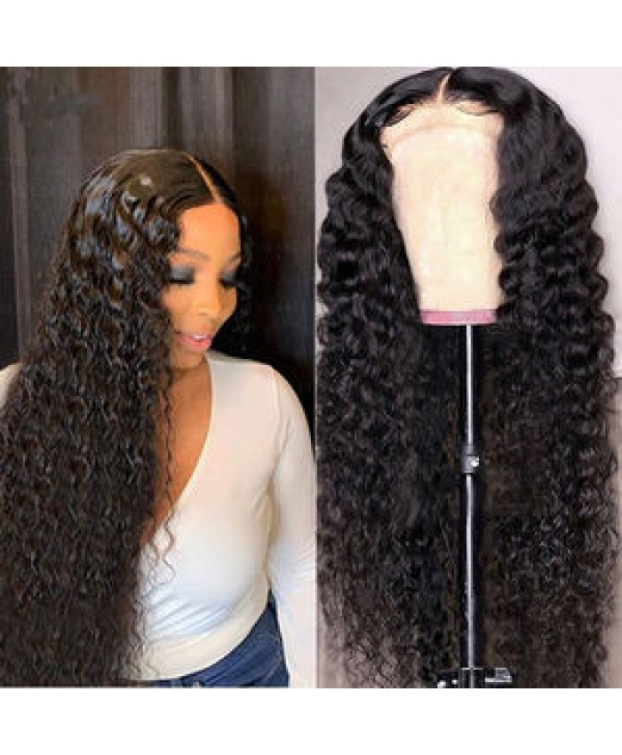 180% 200% Density Raw Human Hair Full Lace Curly Wig,Wholesale Remy Brazilian Hair Wig Transparent Lace Wigs Pre-Plucked
