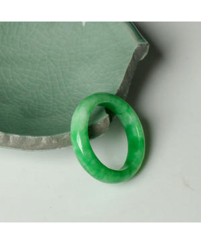 High Quality Wholesale Round Natural Stone Jade Ring Hand Carved Crafts Gifts Jade Ring Jewelry