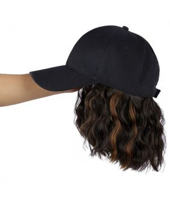 Short Straight Natural Bob Wig Adjustable Baseball Hat Wig With Synthetic Braided Hair Cap Wigs Heat Resistant Hair Extensions