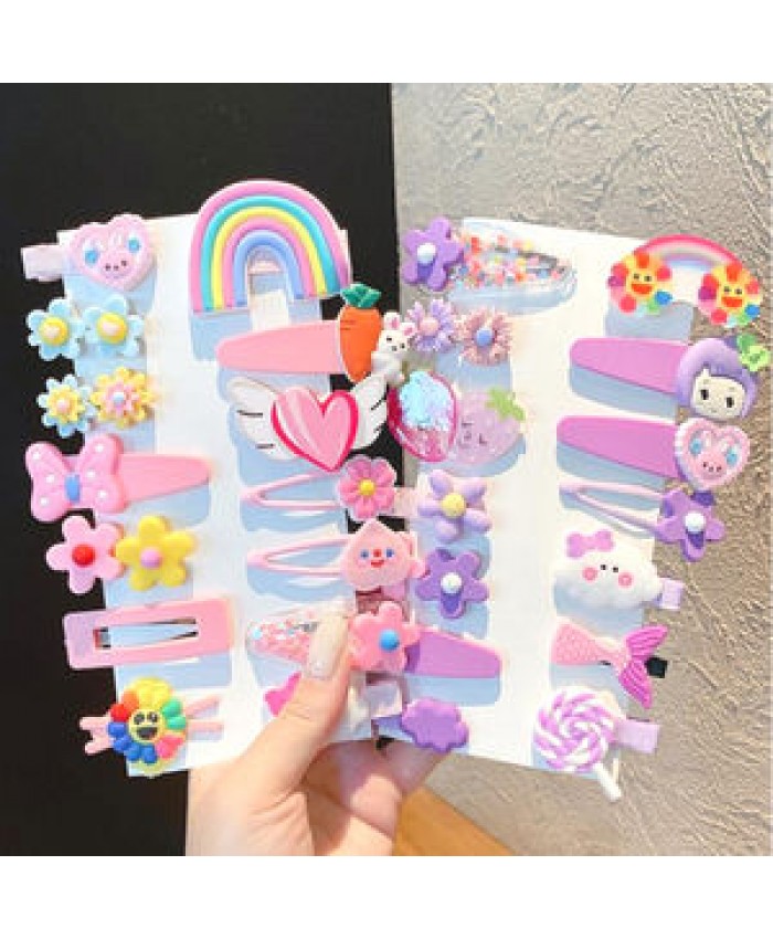 Hair Accessories 14 PCs/Set Children Hair Clips Colorful Flower Daisy Fruit Hair Accessories Kids Set