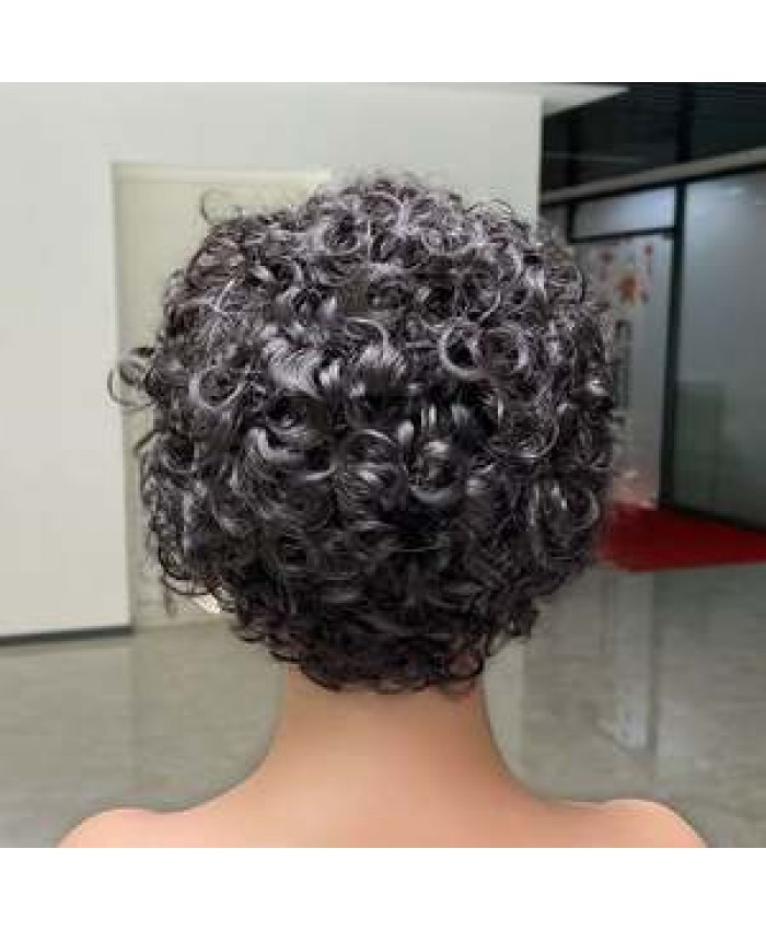 Wholesale Vendors 10A Virgin Cut Short Bob Lace Frontal Pixie Curls Wig, Deep Water Wave Pre Plucked Lace Front Human Hair Wigs