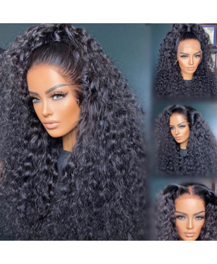 Wholesale 40 Inch Brazilian Glueless Hd Transparent Lace Front Deep Wave Human Hair 360 Full Lace Braided Wig For Black Women