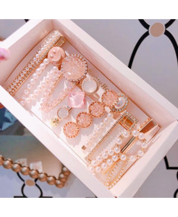 Korean Style Boxed Hairgrips Hair Accessories Set Fashion Hairpin Cute Side Clip Girl Hair Clips Set