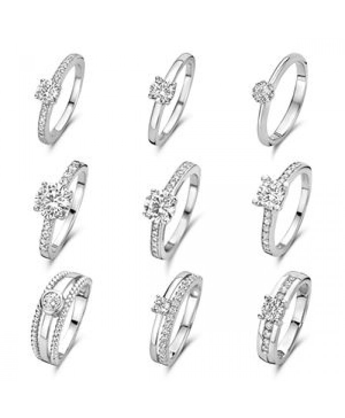 2022 Fashion Custom Sterling Silver Moissanite Rings Diamond Wedding Jewelry 925 Sterling Silver Ring For Women Wedding