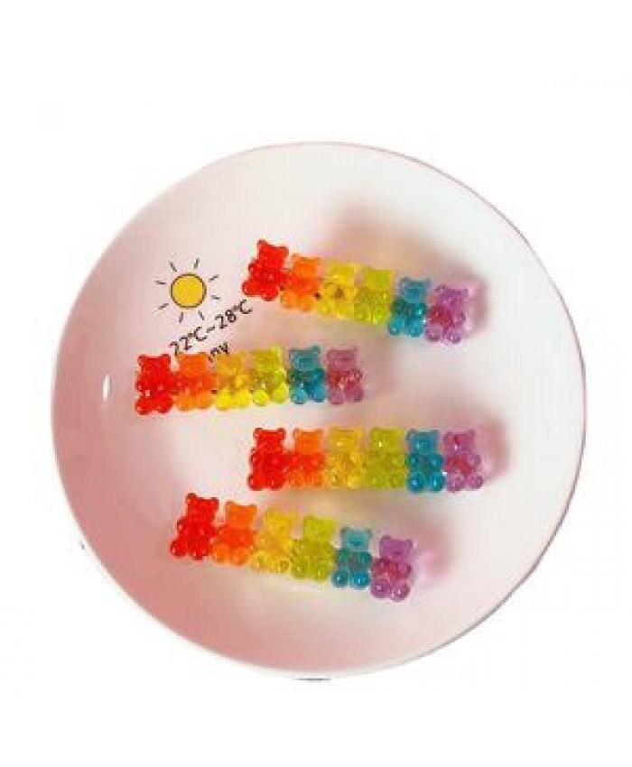 New Fashion Jelly Bear Hairgrip Rainbow Color Hair Pin Accessories Cute Gummy Bear Hair Clips For Kids Women Girls