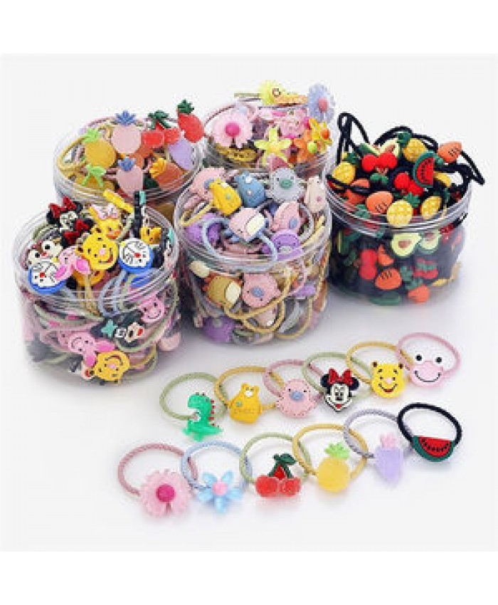 Wholesale luxury resin fruit series baby Elastic Rubber Band Girls Hair Ties kids accessories set