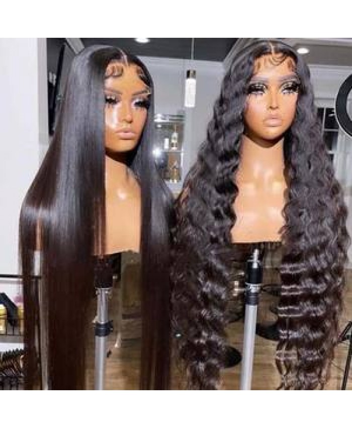 Wholesale Double Drawn 13X4 13X6 HD Swiss Lace Frontal Wig,Raw Virgin Cuticle Aligned Wig,Brazilian Human Hair Lace Front Wig