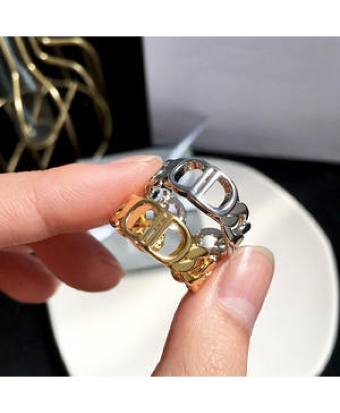 Famous branded inspired designer rings CD rings for women open free size ring gold plated jewelry