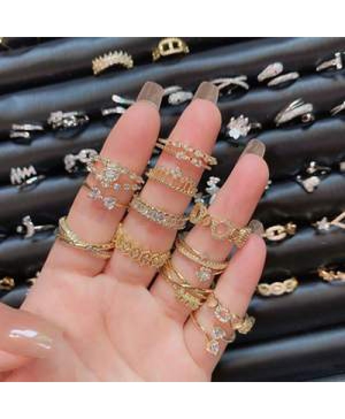 2022 luxury chunky gold plated adjustable crystal engagement women diamond ring custom Jewellery fine fashion jewelry ring