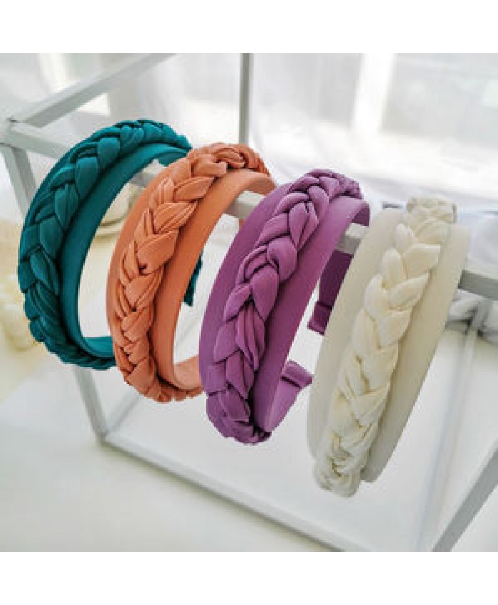 Fashion Luxury Colorful Twisted Fabric Hairband Women Girls Braided Headband Hair Accessories For Ladies