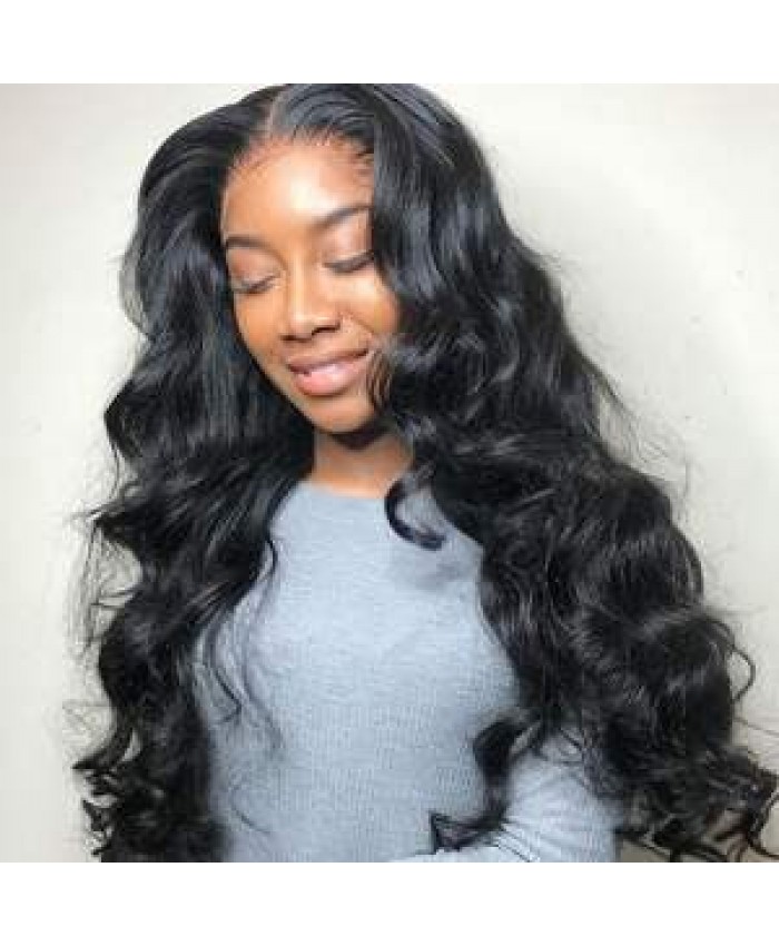 LWIGS Body Wave Glueless Swiss Lace Frontal Wigs Raw Indian Human Hair Lace Wigs Virgin Cuticle Aligned Body Wave Lace Front Wig