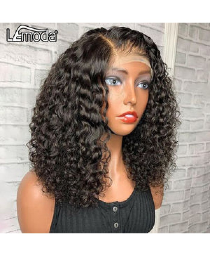 Factory Price Short Water Wave Bob Wig Brazilian Natural Wave Virgin PrePlucked Glueless Wig 13x6 13x4 Lace Front Human Hair Wig