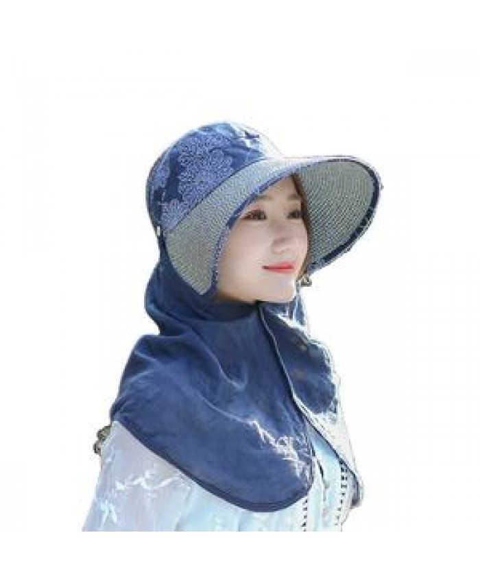Lady Hat Hats Women Lady Wide Brim Hat Visor Hats UV Protection Summer Sun Hats With Neck Cover