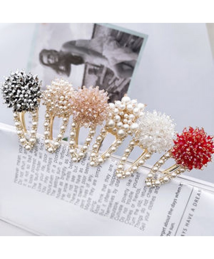 Rhinestone Bb Hairpin Barrette Women Kids Drip Wholesale Ins Bangs Clip Baby Girl Pearl Crystal Hair Accessories