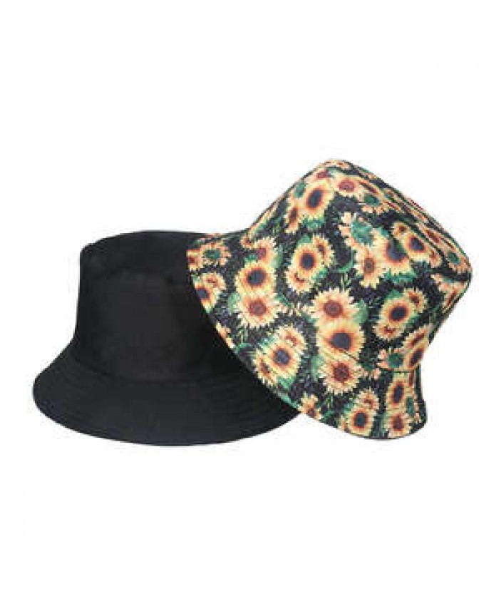 Lady Hat Hats Fashion Lady Beach Sunscreen Sun Caps Summer Travel Floral Daisy Bucket Hat Women Reversible Flower Print Fisherman Hats