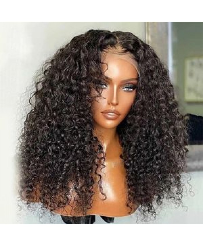 For black women custom glueless transparent swiss pre plucked 13x6 13*6 virgin raw mink brazilian hd human hair lace front wig