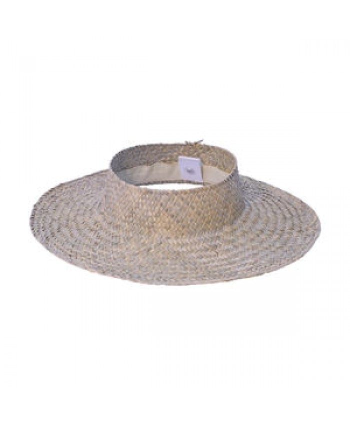 Factory Direct Selling Rush Grass open top sun protection hat oversize big wide brim beach straw uv sun visor hat for women men