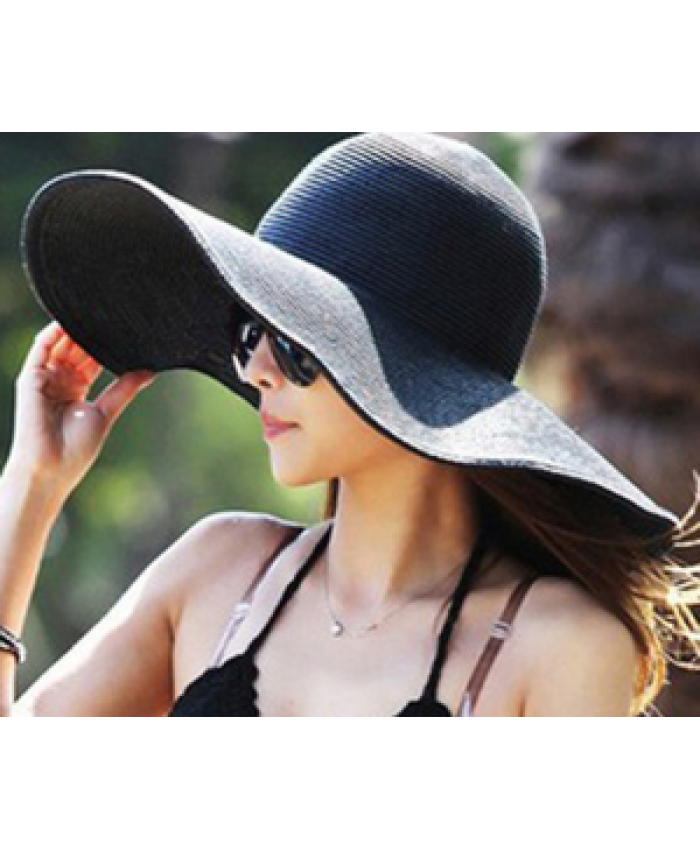 Summer new straw Hawaiian sun lady beach hat outdoor sunshade big brim hat
