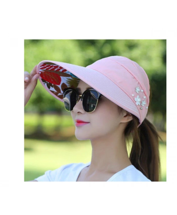 Golf Hat Golf Cap Lady Summer Travel Folding Korean Women Outdoor Hat Anti-ultraviolet Cotton Flower Girl Baseball sports Hat