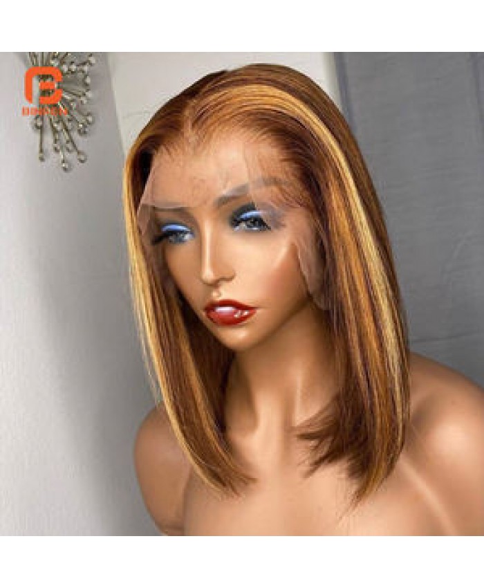 Cheap Short Wigs Raw Peruvian Bob Wig,Bob Wigs Brazilian Human Hair Lace Front,4*4 13*4 Glueless Highlight Lace Bob Wigs