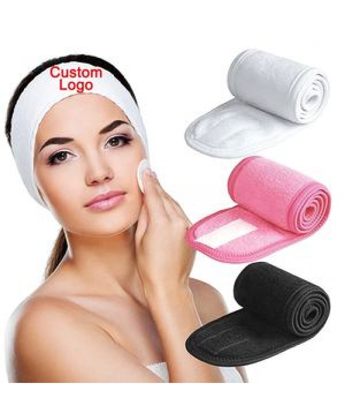 Wholesale custom embroidery logo soft girls hair accessories yoga makeup Spa Headbands for Women