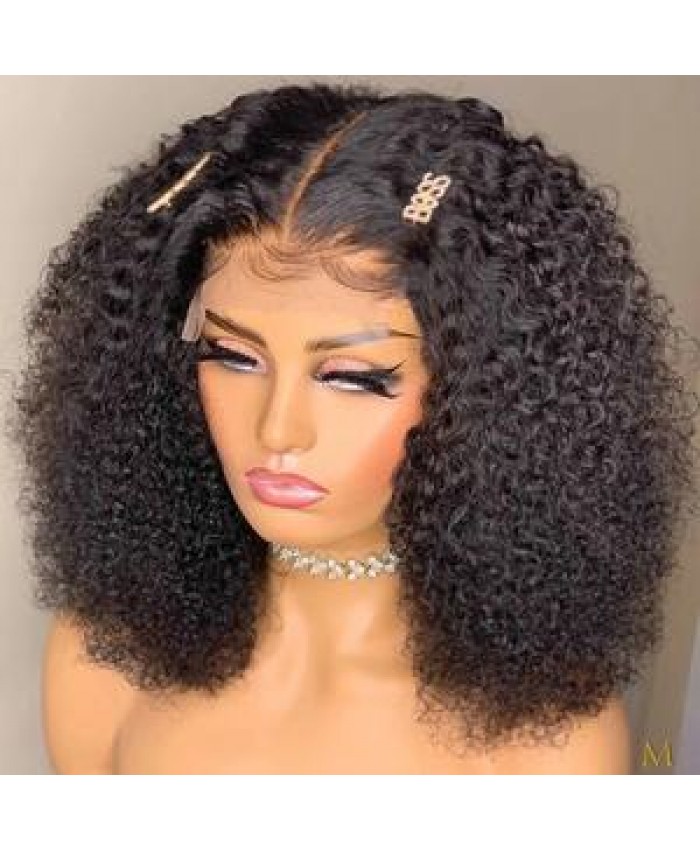 Afro Kinky Curly Raw Brazilian Virgin Human Hair Lace Frontal Closure Hd Transparent 360 Full Lace Front Natural Human Hair Wig